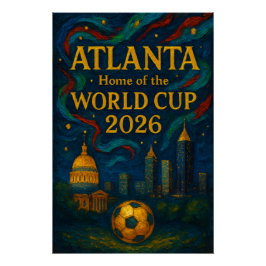 Póster Arte Elegante de Fútbol de Atlanta 2026