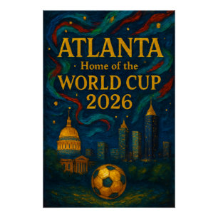 Póster Arte Elegante de Fútbol de Atlanta 2026
