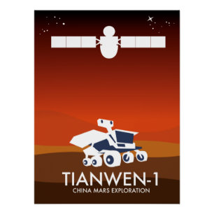 Póster Arte espacial de China en Tianwen-1