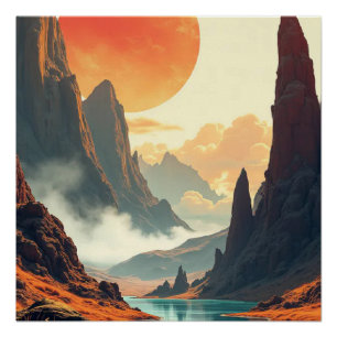 Póster Arte espacial único para hogar, oficina y educació