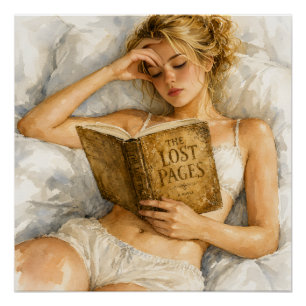 Póster Arte Estético de Amante de Libros Acogedores
