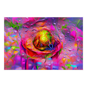 Póster Arte floral surrealista