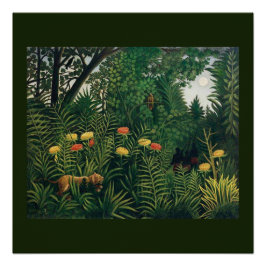 Póster Arte folclórico de la jungla por Rousseau