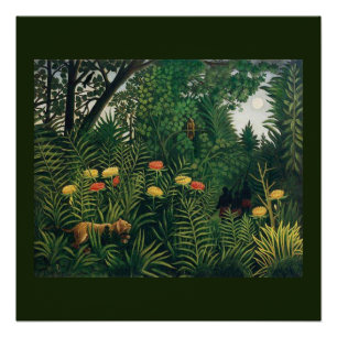 Póster Arte folclórico de la jungla por Rousseau