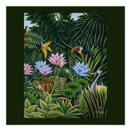 Póster Arte folclórico de la jungla por Rousseau