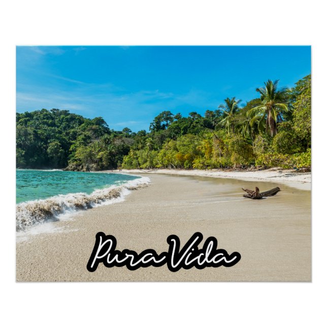 Póster Arte fotográfico de Playa Pura Vida Costa Rica (Anverso)