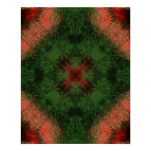 Póster Arte fractal caleidoscópico de la energía del bosq