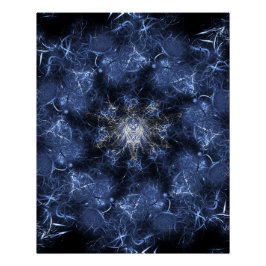Póster Arte fractal de plasma azul eléctrico