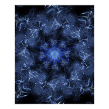 Arte fractal de plasma azul eléctrico