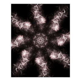 Póster Arte fractal de plasma Relámpago blanco