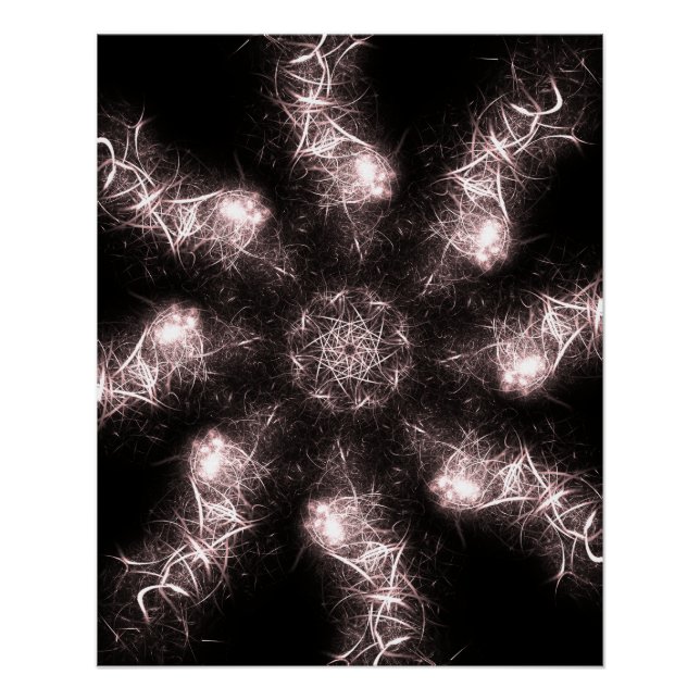 Póster Arte fractal de plasma Relámpago blanco (Anverso)