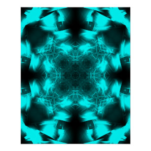 Póster Arte fractal de simetría de plasma de agua