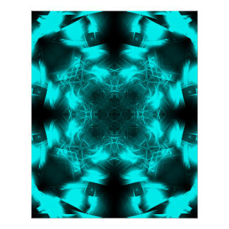 Póster Arte fractal de simetría de plasma de agua