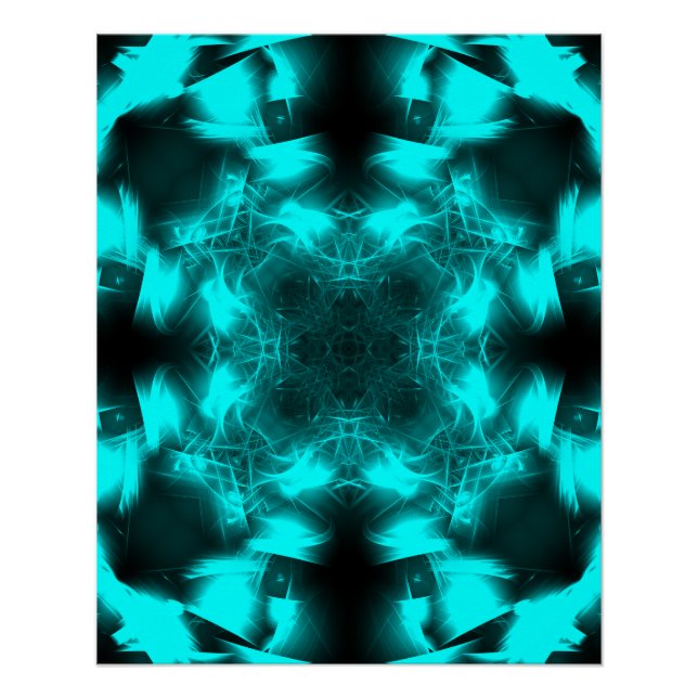 Póster Arte fractal de simetría de plasma de agua (Anverso)
