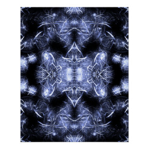 Póster Arte fractal del mandala de relámpago eléctrico