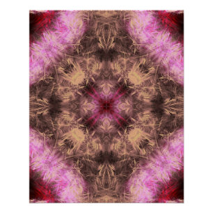 Póster Arte Fractal Kaleidoscópico de Energía Rose Gold