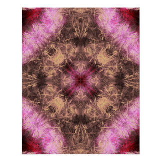 Póster Arte Fractal Kaleidoscópico de Energía Rose Gold