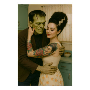 Póster Arte Frankenstein y Bride MCM