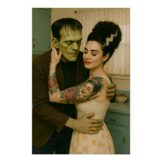Póster Arte Frankenstein y Bride MCM