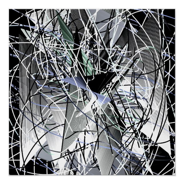 Póster Arte geométrico abstracto 3D (Anverso)