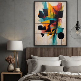 Póster Arte geométrico abstracto dinámico
