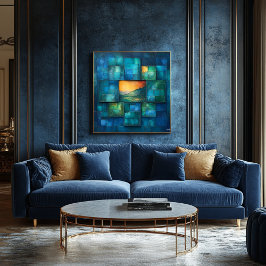 Póster Arte Geométrico Multidimensional - Paisaje vibrant