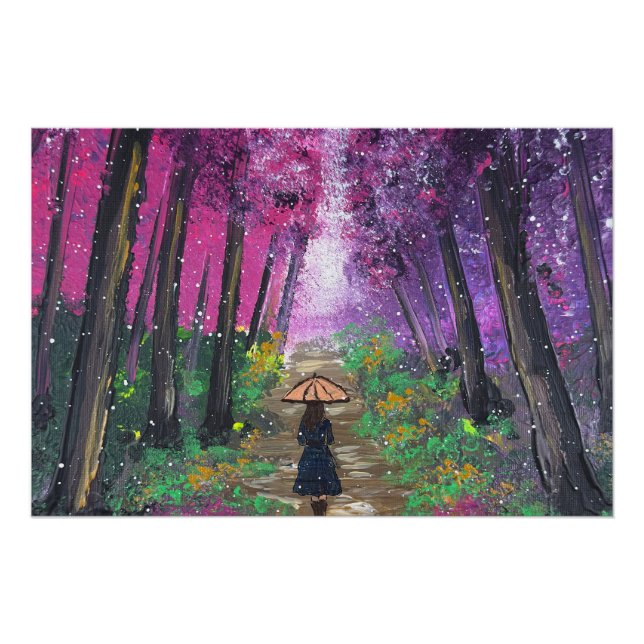Póster Arte hecho a mano-paseando solo  (Anverso)