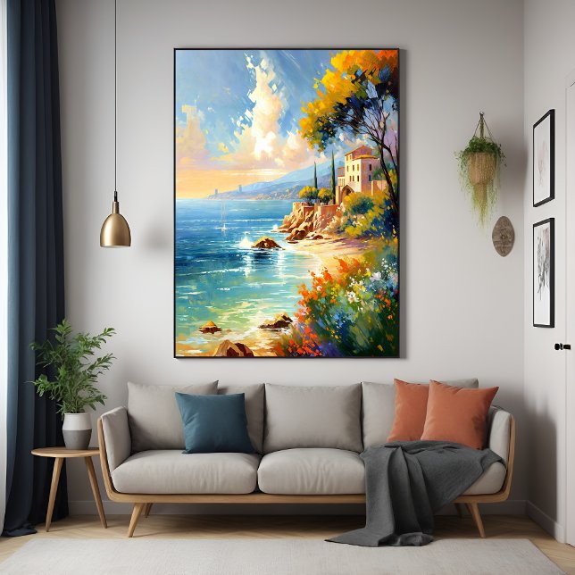 Póster Arte impresionista de la Costa Mediterránea ilumin (Subido por el creador)