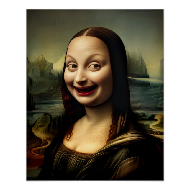 Póster [Arte Impreso] Riéndose Mona Lisa (Anverso)