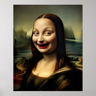 Póster [Arte Impreso] Riéndose Mona Lisa