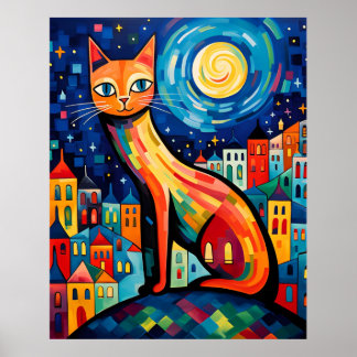 Póster [Arte Imprimible] Meow Metropolitano, estilo Matis