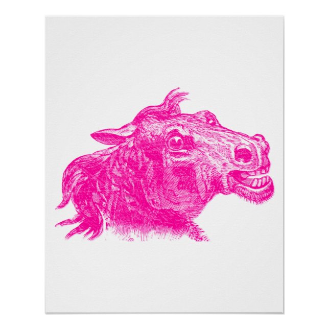 Póster Arte Intenso de Cabeza de Caballo con Boceto Vinta (Anverso)