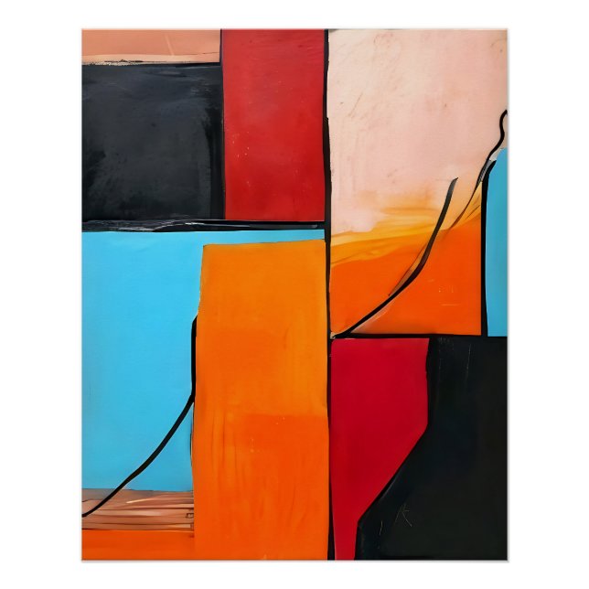 Póster arte moderno, formas geométricas, diseño abstracto (Anverso)