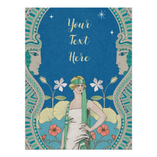 Póster Arte Moderno Personalizado Pasaje de Dama Azul Vin
