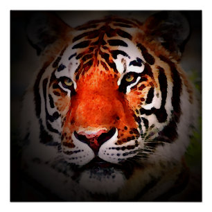 Póster Arte Motivacional Cara de Tigre