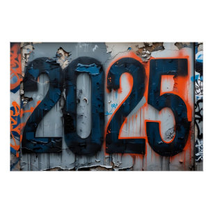 Póster Arte mural de graffiti urbano de 2025 - Textura de