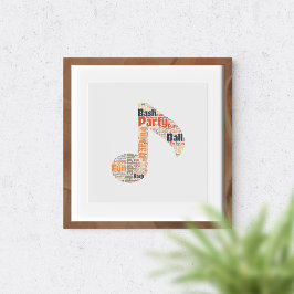 Póster Arte mural de tipografía para fiestas. Palabra de