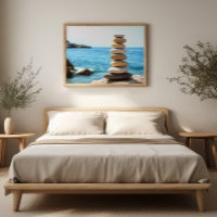 Arte mural minimalista zen Piedras en equilibrio