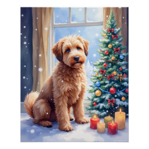 Póster Arte Navideño Acogedor del Bouvier de Flandes