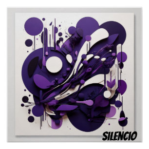 Póster Arte Nocturno Abstracto Silencio Natural