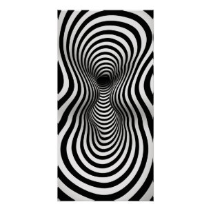 Póster Arte Op negro y blanco