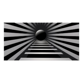 Póster Arte Op negro y blanco