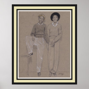 Poster, arte original de 2 hombres negros from