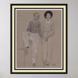Poster, arte original de dos hombres negros de los