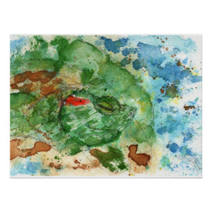 Póster Arte Original - Tortuga de Orejas Rojas por Maria 