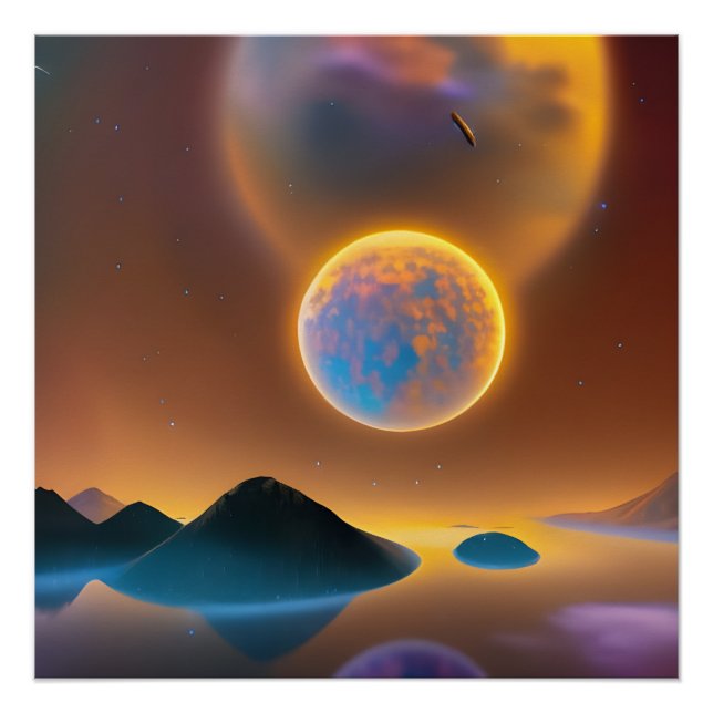 Póster Arte paisajístico lunar (Anverso)