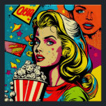 Póster Arte pop colorido Retro Popcorn Blonde Woman Art<br><div class="desc">Arte pop colorido Retro Popcorn Blonde Woman Art</div>
