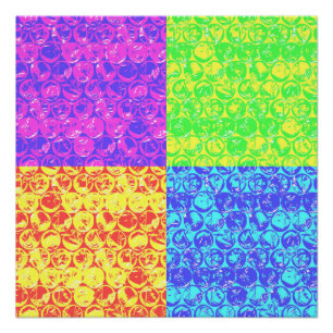 Póster Arte pop con burbujas arcoiris