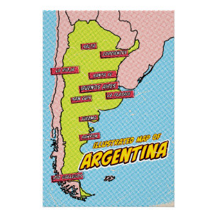Póster Arte pop ilustra Argentina