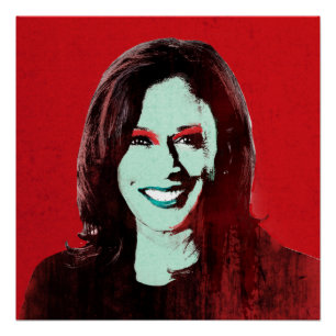 Póster Arte pop rojo Kamala Harris